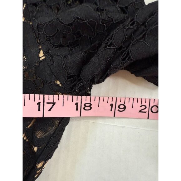 Lulus Womens Sheer Black Floral Lace Bodycon Dress with Plunging Neckline Party - Picture 7 of 10